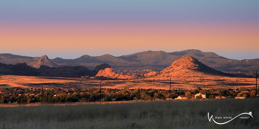 Prescott Valley Sunrise Looking Toward Granite Dells and Thumb Butte